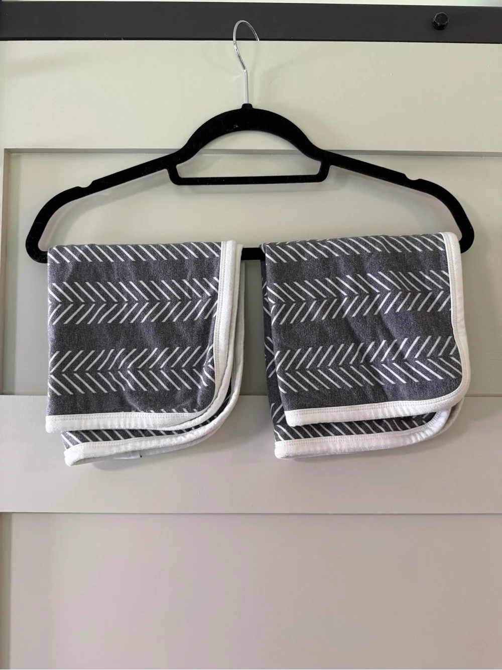 Copper Pearl Gray/White Arrow Print Burp Cloths - Set of 2